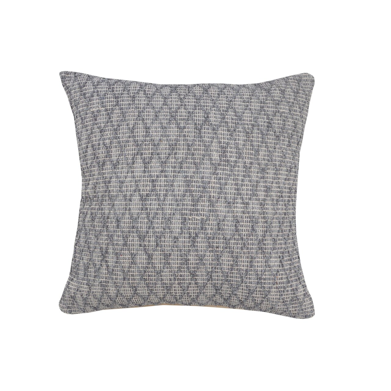Laddha Home Designs 20" Gray Diamond Geometric Square Throw Pillow